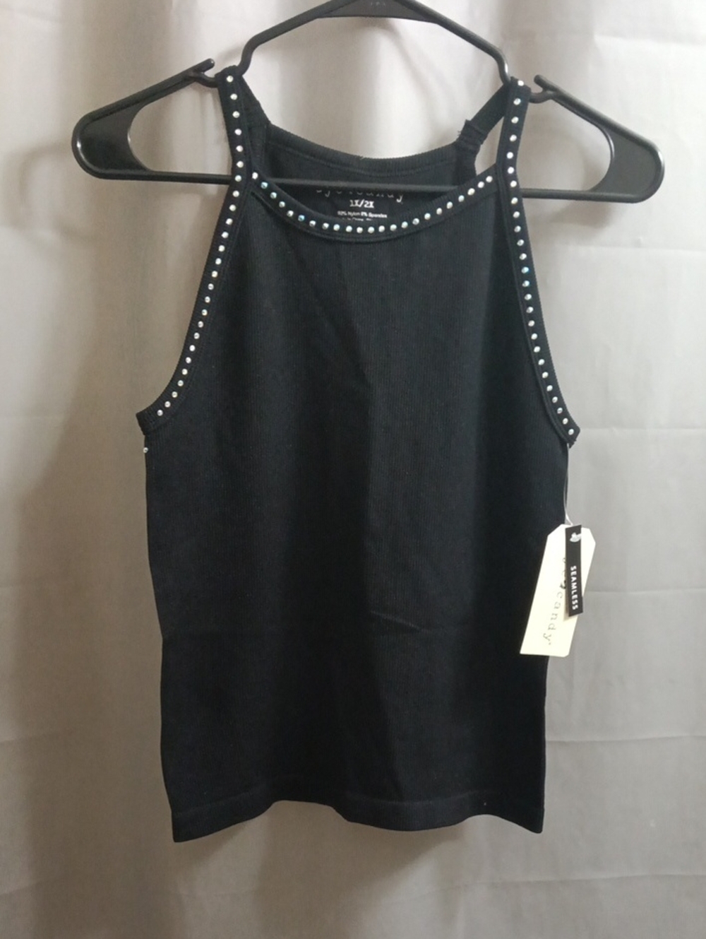 Eye Candy Black Studded Ribbed Tankz